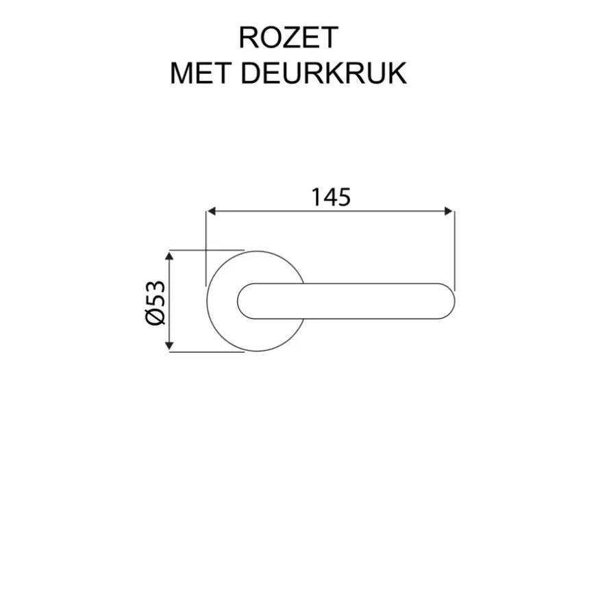 Karwei deurkruk set Gino rond rozet RVS look aluminium