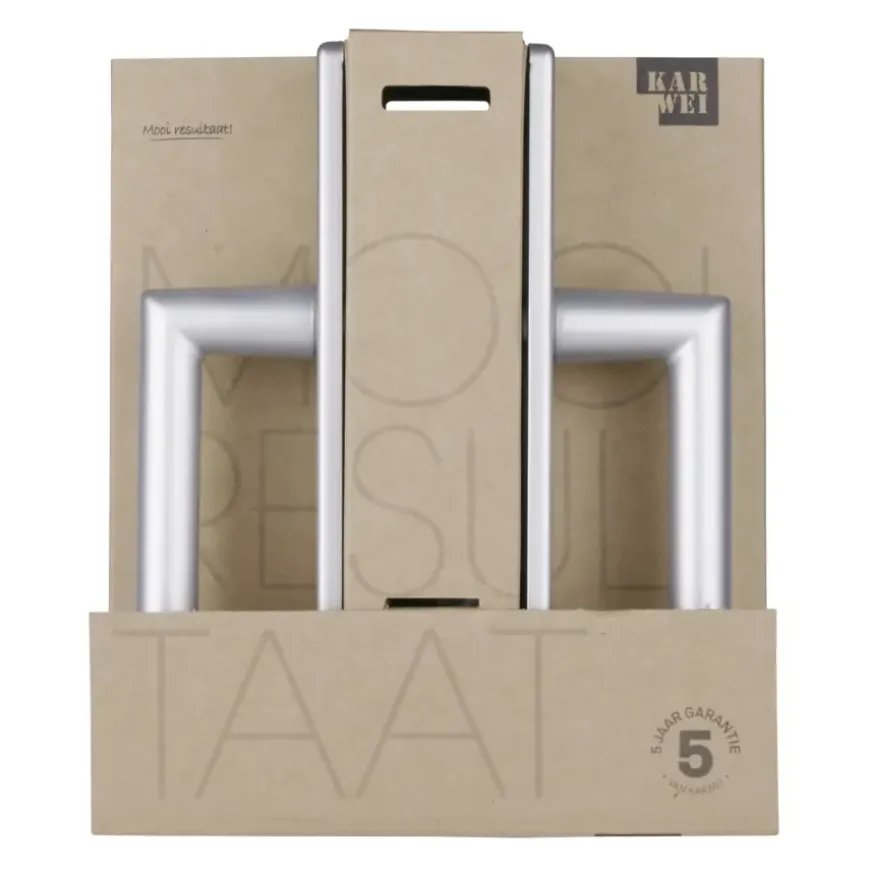 Karwei deurkruk set Greece recht blind schild ANOX aluminium mat