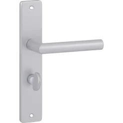 Karwei deurkruk set Greece recht schild vrij-bezet sluiting 63/8 mm ANOX aluminium mat