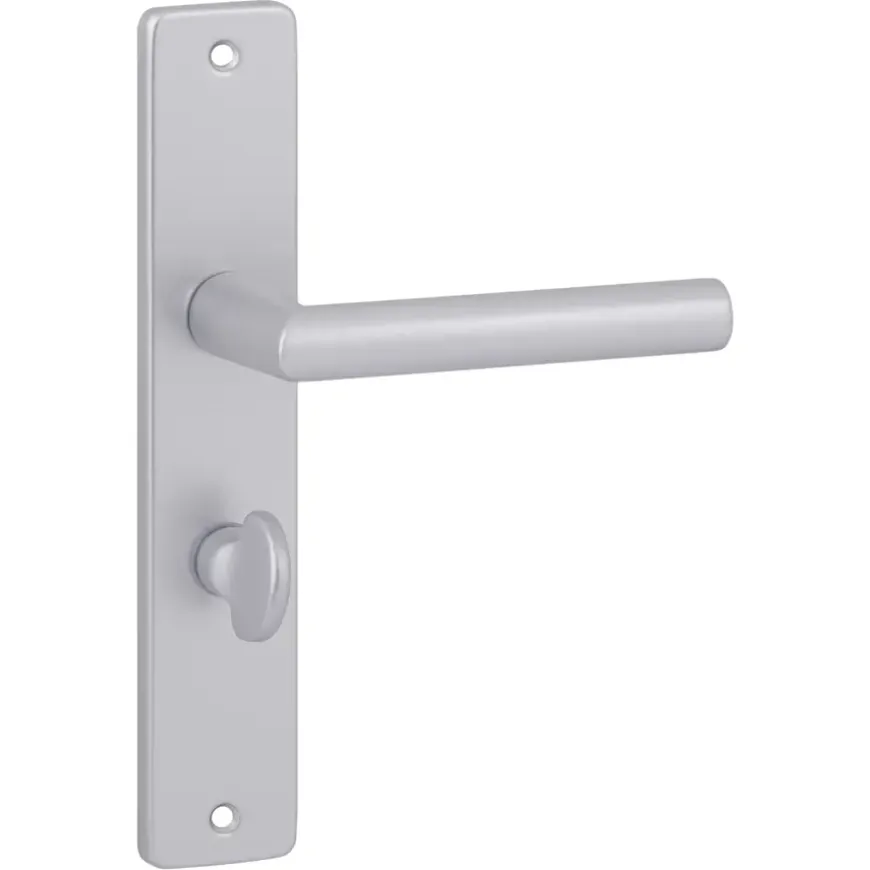 Karwei deurkruk set Greece recht schild vrij-bezet sluiting 63/8 mm ANOX aluminium mat