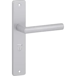 Karwei deurkruk set Greece recht schild vrij-bezet sluiting 63/8 mm ANOX aluminium mat