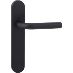 Karwei deurkruk set Henry ovaal blind schild zwart RVS