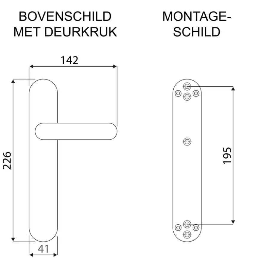 Karwei deurkruk set Henry ovaal blind schild RVS