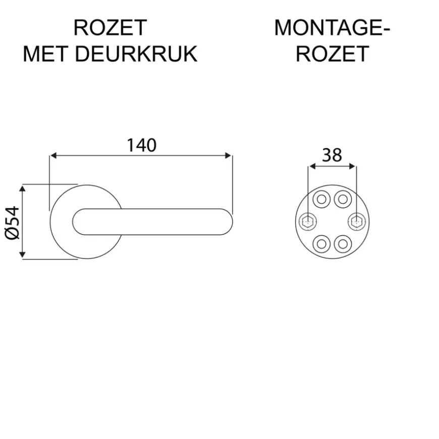 Karwei deurkruk set John rond rozet RVS