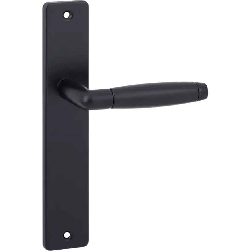 Karwei deurkruk set Lopes recht blind schild zwart messing