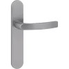 Karwei deurkruk set Lorenzo ovaal blind schild RVS look aluminium