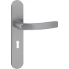 Karwei deurkruk set Lorenzo ovaal schild sleutelgat 56 mm RVS look aluminium