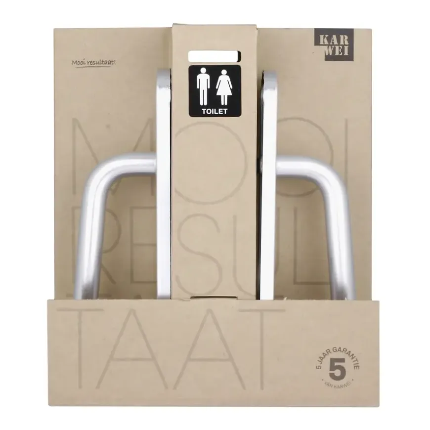 KARWEI deurkrukset L-vorm langschild vrij-bezet 63/8mm aluminium