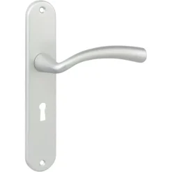 Karwei deurkruk set Portugal ovaal schild sleutelgat 56 mm ANOX aluminium mat