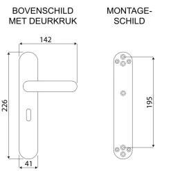 Karwei deurkruk set Roberto ovaal schild sleutelgat 56 mm RVS