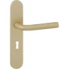 Karwei deurkruk set Rocco ovaal schild sleutelgat 56 mm messing mat