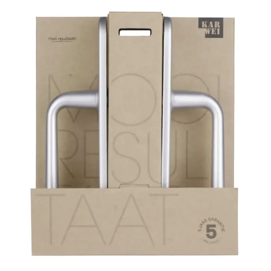 Karwei deurkruk set Spanje ovaal schild sleutelgat 56 mm ANOX aluminium mat