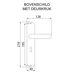 Karwei deurkruk set Spanje ovaal schild sleutelgat 56 mm ANOX aluminium mat