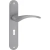 Karwei deurkruk set Stefanie ovaal schild sleutelgat 56 mm RVS look aluminium