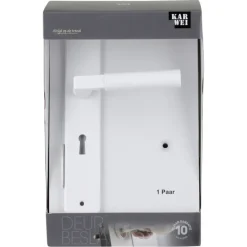 Karwei deurkruk set Stefano recht schild sleutelgat 56 mm wit aluminium