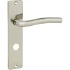 Karwei deurkruk set Wave recht schild vrij-bezet sluiting 63/8 mm nikkel glans