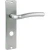 Karwei deurkruk set Wave recht schild vrij-bezet sluiting 63/8 mm chroom mat