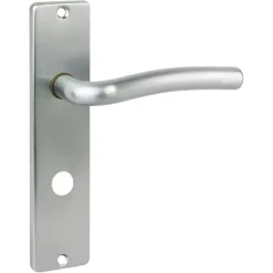Karwei deurkruk set Wave recht schild vrij-bezet sluiting 63/8 mm chroom mat