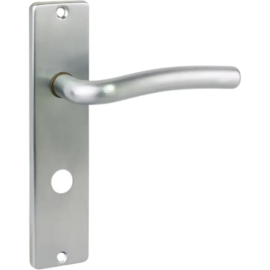 Karwei deurkruk set Wave recht schild vrij-bezet sluiting 63/8 mm chroom mat