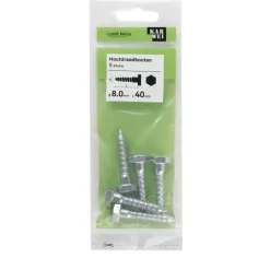 KARWEI houtdraadbout M8x40 mm 5 stuks