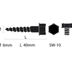 KARWEI houtdraadbout M6x40 mm 5 stuks