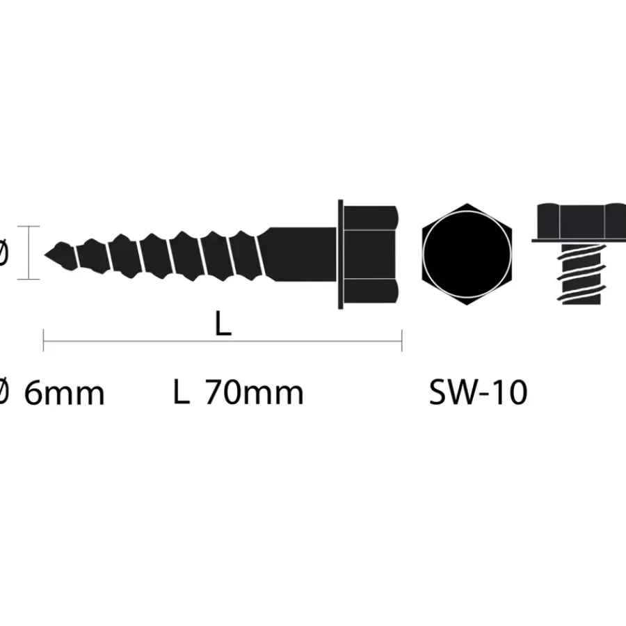 KARWEI houtdraadbout M6x70 mm 15 stuks