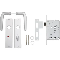 KARWEI insteekslot badkamerslot/wc-slot compleet met deurschild Doorn 50mm PC 63mm