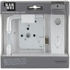 KARWEI insteekslot badkamerslot/wc-slot compleet met deurschild Doorn 50mm PC 63mm