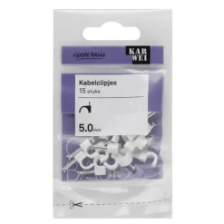 KARWEI kabelclip wit 5 mm (15 stuks)