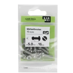 KARWEI metaalbout RVS 5x16 mm 10 stuks