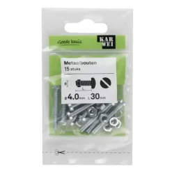 KARWEI metaalbout verzinkt 4x30 mm 15 stuks