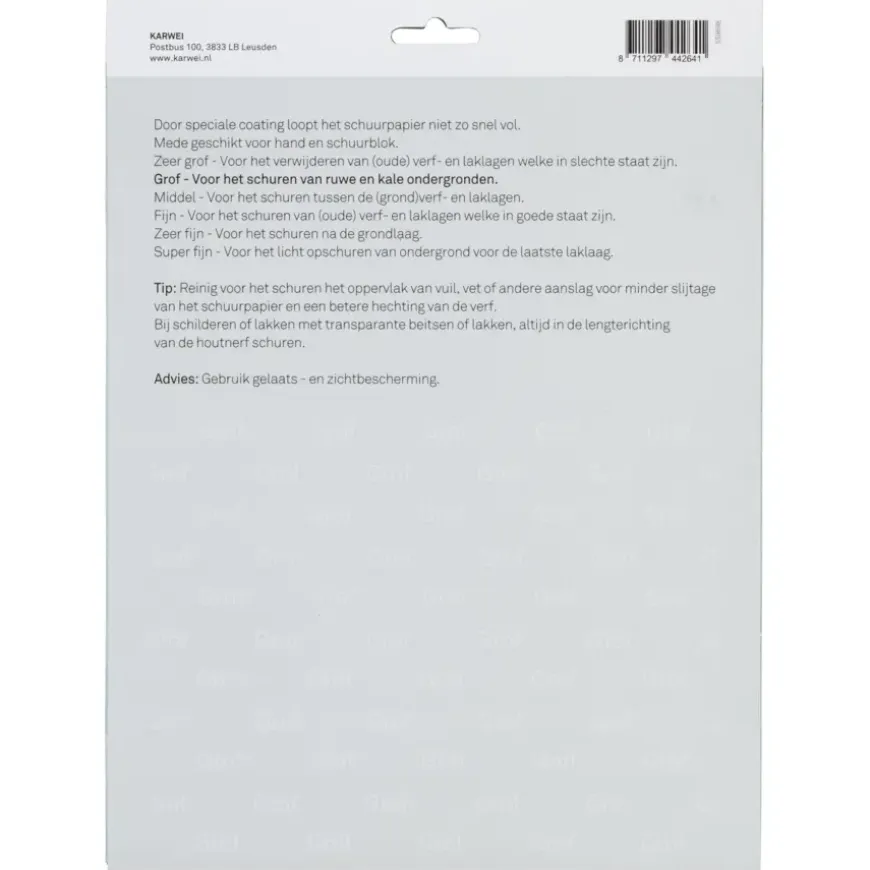 KARWEI schuurpapier grove schuurklus grof K100 (3 stuks)