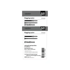 KARWEI slagplug 8x60mm/ 4,8x65mm 20ST