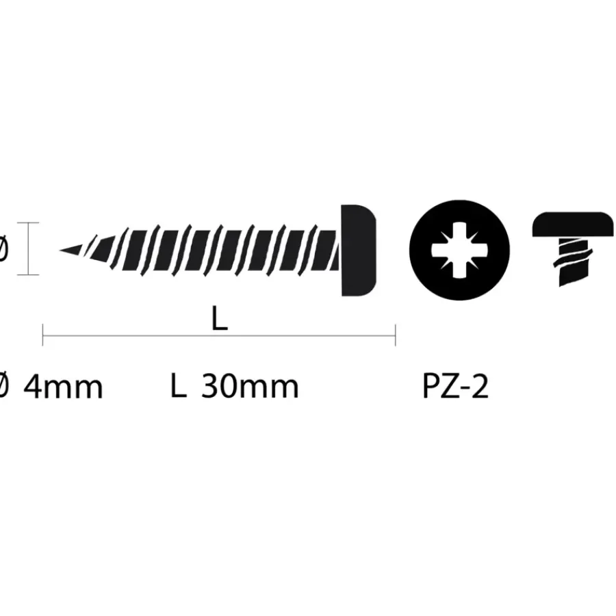 KARWEI unischroef cilinderkop rvs 4x30 mm (10 stuks)