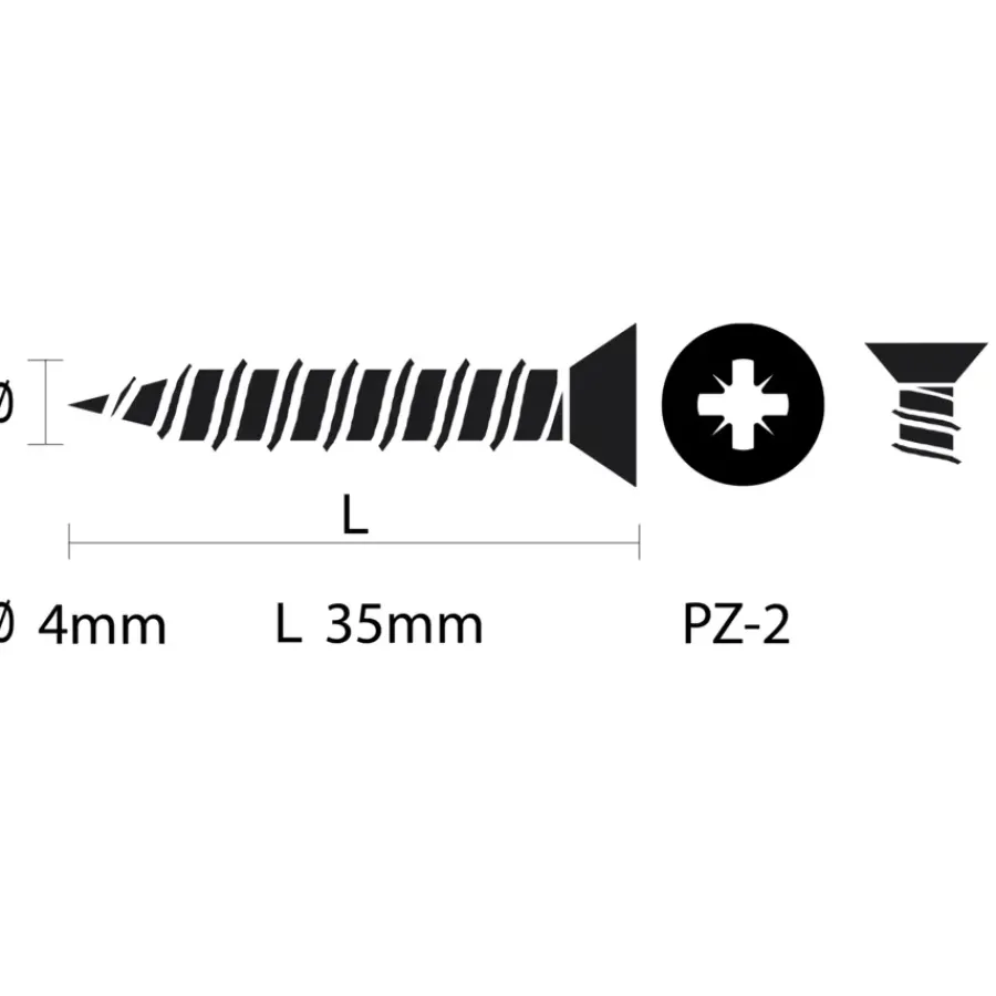 KARWEI unischroef platkop rvs 4x35 mm (50 stuks)