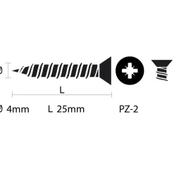 KARWEI unischroef platkop rvs 4x25 mm (15 stuks)