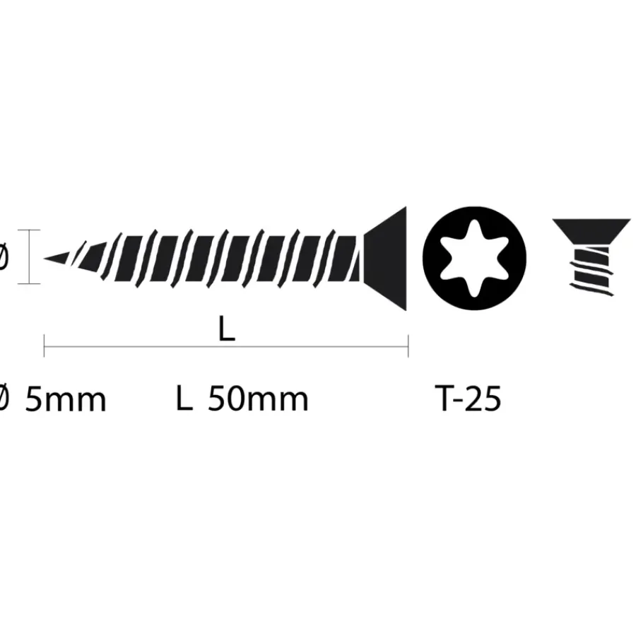 KARWEI unischroef platkop rvs 5x50 mm (100 stuks)