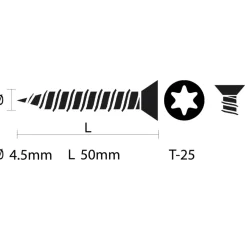 KARWEI unischroef platkop verzinkt 4,5x50 mm (100 stuks)
