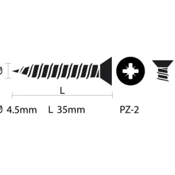 KARWEI unischroef platkop verzinkt 4,5x35 mm (200 stuks)