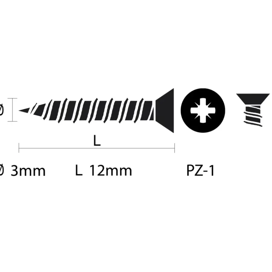 KARWEI unischroef platkop verzinkt 3x12 mm (15 stuks)