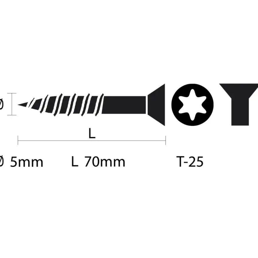 KARWEI unischroef platkop verzinkt 5x70 mm (15 stuks)