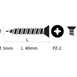 KARWEI unischroef platkop verzinkt 5x40 mm (100 stuks)