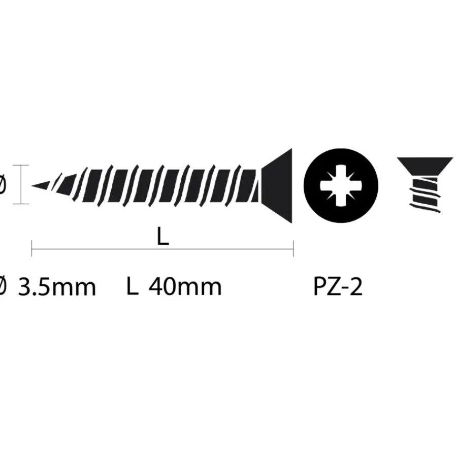 KARWEI unischroef platkop verzinkt 3,5x40 mm (200 stuks)