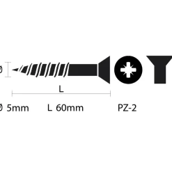KARWEI unischroef platkop verzinkt 6x60 mm (15 stuks)