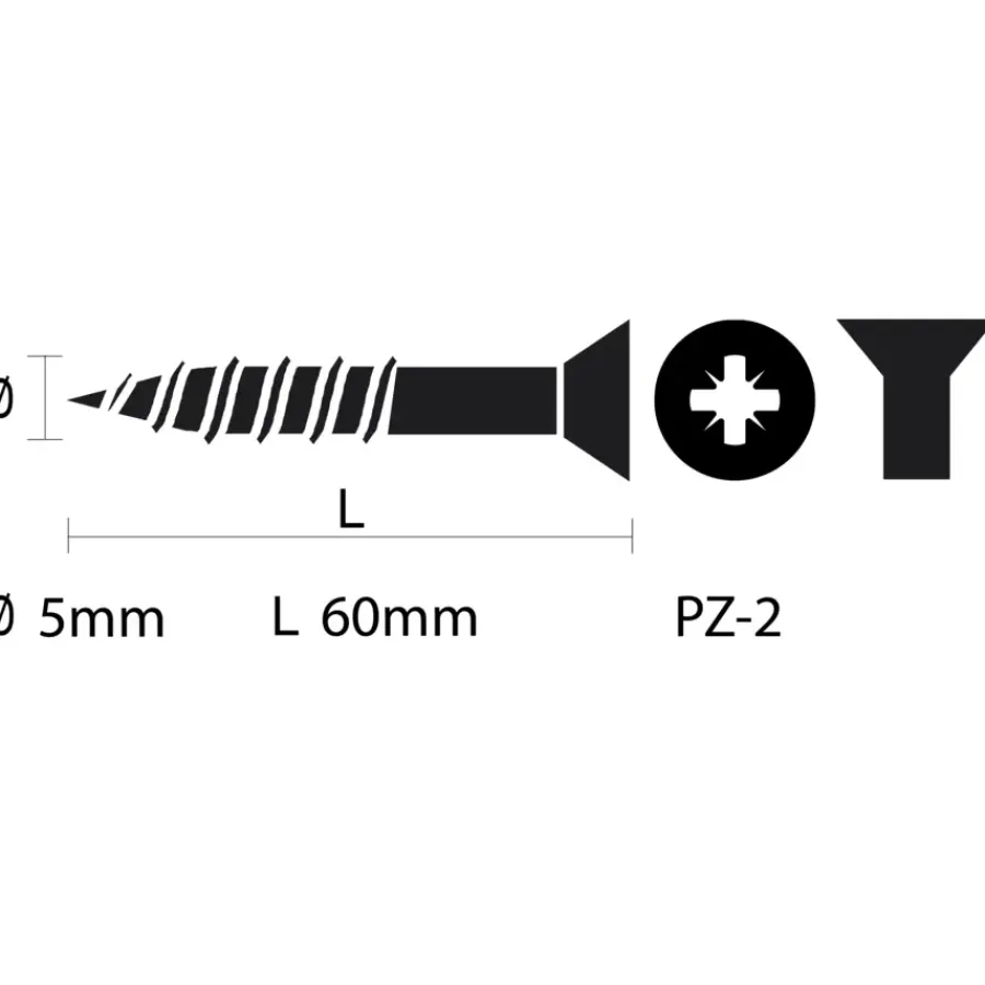 KARWEI unischroef platkop verzinkt 6x60 mm (15 stuks)