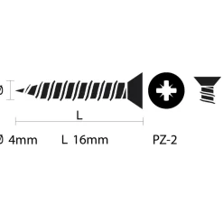 KARWEI unischroef platkop verzinkt 4x16 mm (15 stuks)