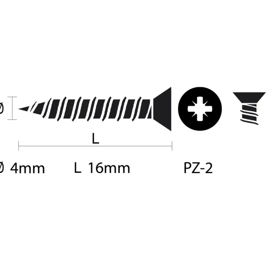 KARWEI unischroef platkop verzinkt 4x16 mm (15 stuks)