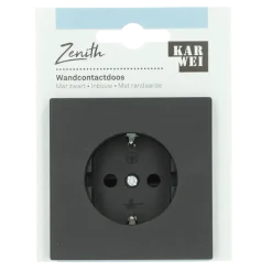 KARWEI Zenith wandcontactdoos mat zwart