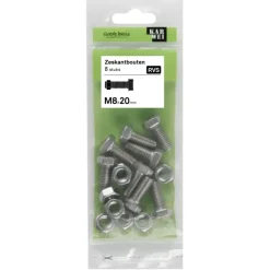 KARWEI zeskantbout voldraad rvs M8x20 mm 8 stuks