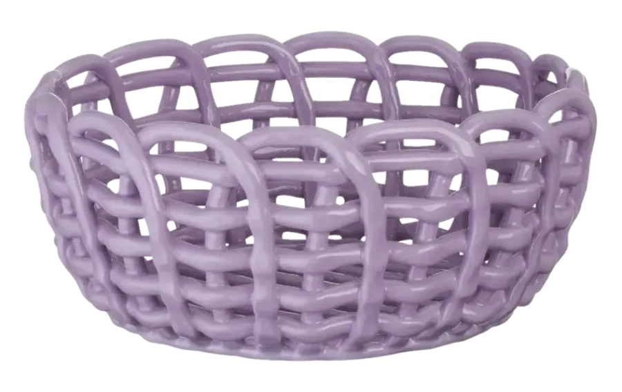 Geen Keramieken mand lila 23x23x10,3cm